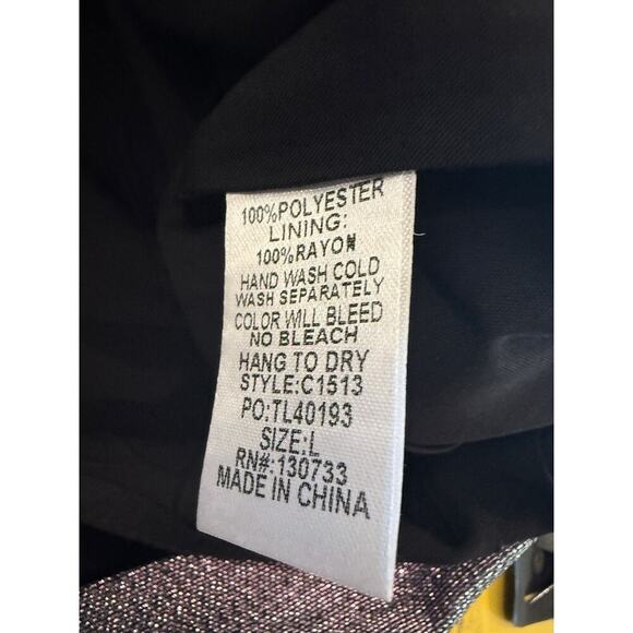 NWT Umgee Metallic‎ Blue Mini Skirt Embroidered Floral Tapestry Boho Festival L - Picture 9 of 9